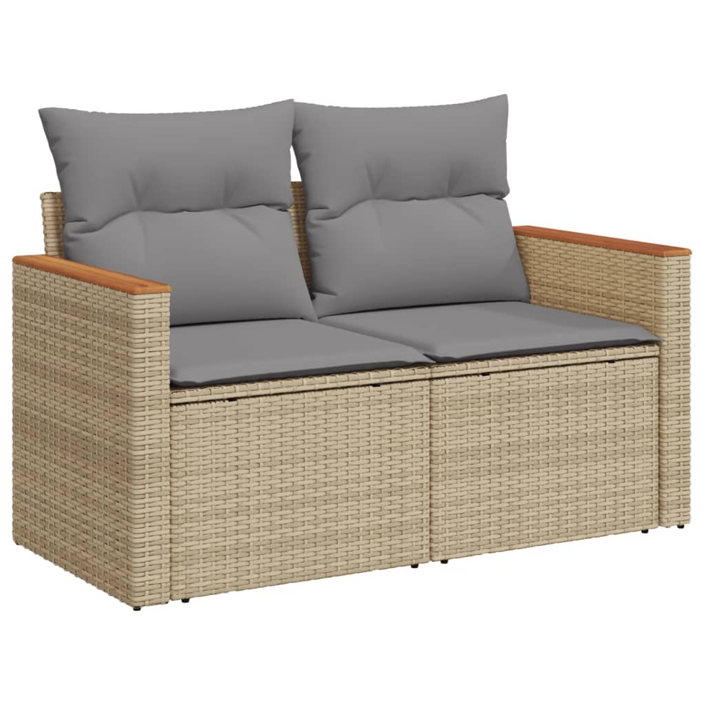 Set Divano da Giardino 6 pz con Cuscini Beige Misto Polyrattan | homemem39