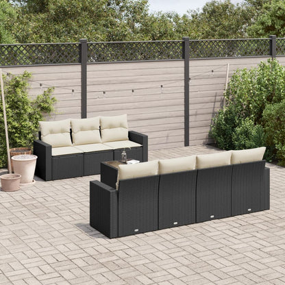 Set Divani da Giardino con Cuscini 8 pz Nero in Polyrattan - homemem39