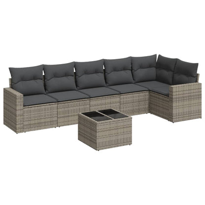 Set Divani da Giardino 7 pz con Cuscini in Polyrattan