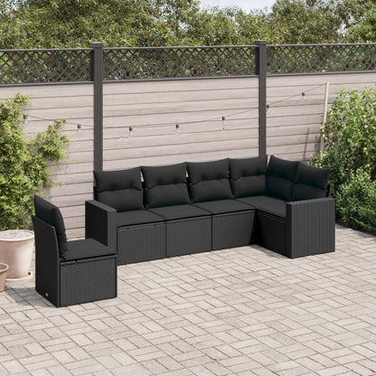 Set Divano da Giardino 6 pz con Cuscini in Polyrattan