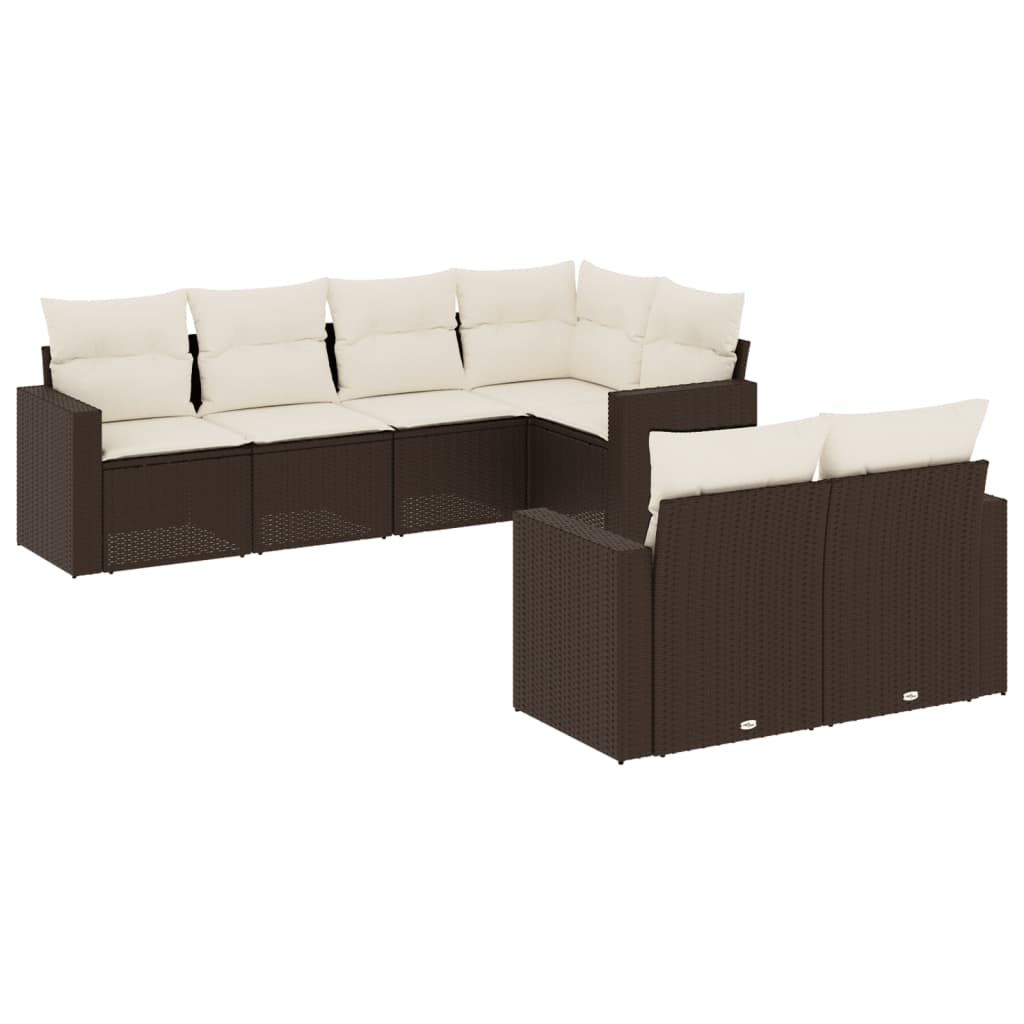 Set Divani da Giardino 7 pz con Cuscini in Polyrattan