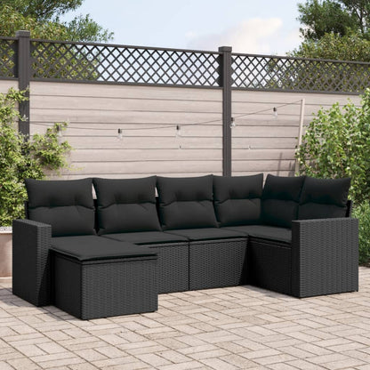 Set Divano da Giardino 6 pz con Cuscini in Polyrattan