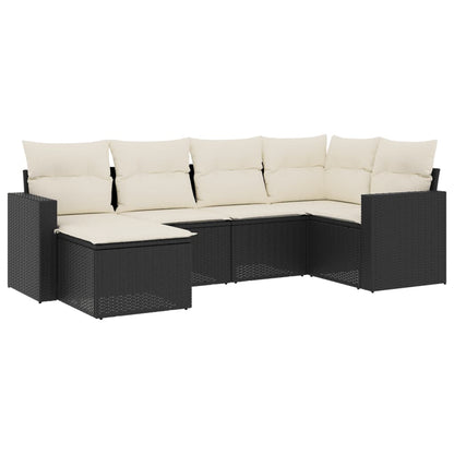 Set Divano da Giardino 6 pz con Cuscini in Polyrattan