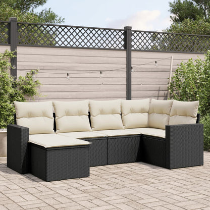 Set Divano da Giardino 6 pz con Cuscini in Polyrattan