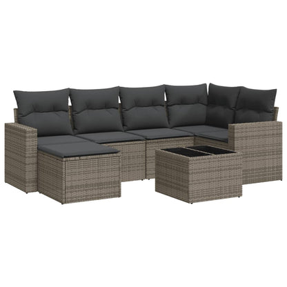 Set Divani da Giardino 7 pz con Cuscini in Polyrattan