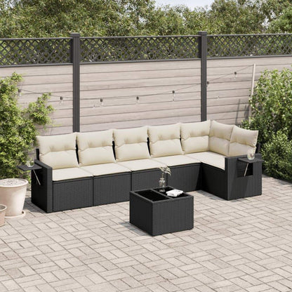 Set Divani da Giardino con Cuscini 7pz Nero Polyrattan - homemem39