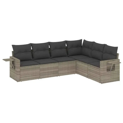 Set Divano da Giardino 6pz con Cuscini Grigio Chiaro Polyrattan - homemem39