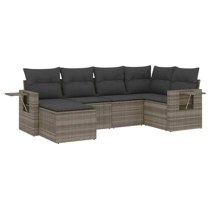 Set Divano da Giardino 6pz con Cuscini Grigio Chiaro Polyrattan - homemem39