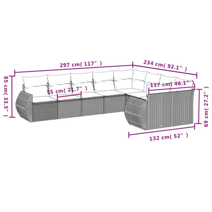 Set Divano da Giardino 9 pz con Cuscini Beige in Polyrattan | homemem39