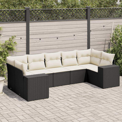 Set Divani da Giardino con Cuscini 7pz Nero Polyrattan - homemem39