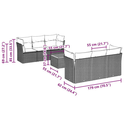 Set Divani da Giardino con Cuscini 7pz Nero Polyrattan - homemem39