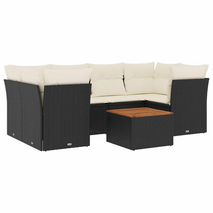 Set Divani da Giardino con Cuscini 7pz Nero Polyrattan - homemem39