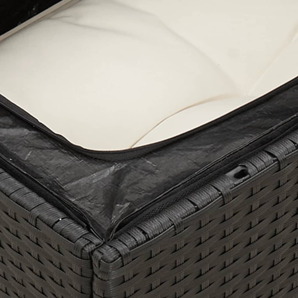 Set Divani da Giardino con Cuscini 7pz Nero Polyrattan | homemem39