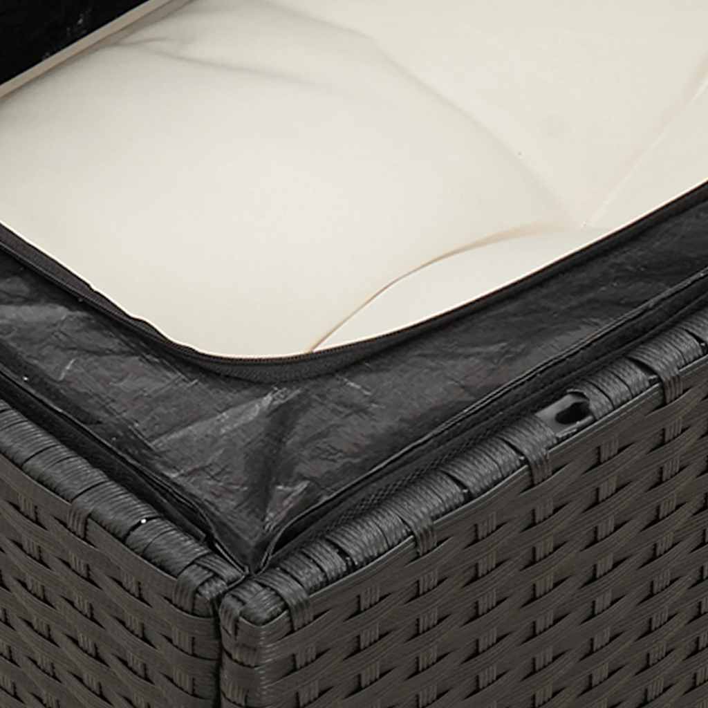 Set Divani da Giardino con Cuscini 8 pz Nero in Polyrattan | homemem39