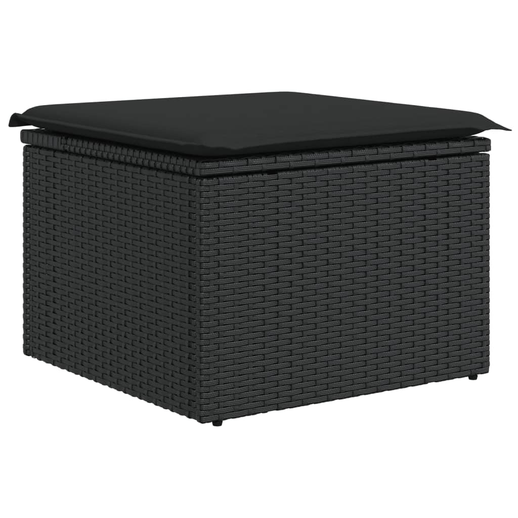 Set Divani da Giardino 5 pz con Cuscini in Polyrattan Nero | homemem39