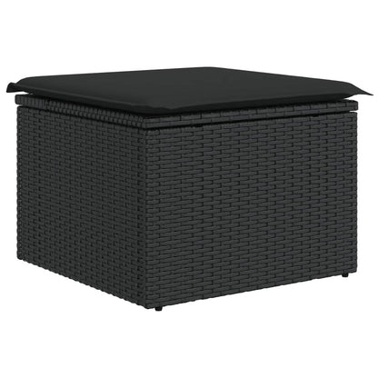 Set Divani da Giardino 5 pz con Cuscini in Polyrattan Nero | homemem39