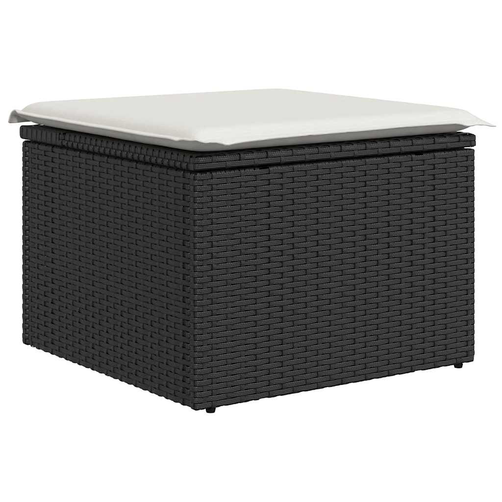 Set Divano da Giardino 6 pz con Cuscini Nero in Polyrattan - homemem39