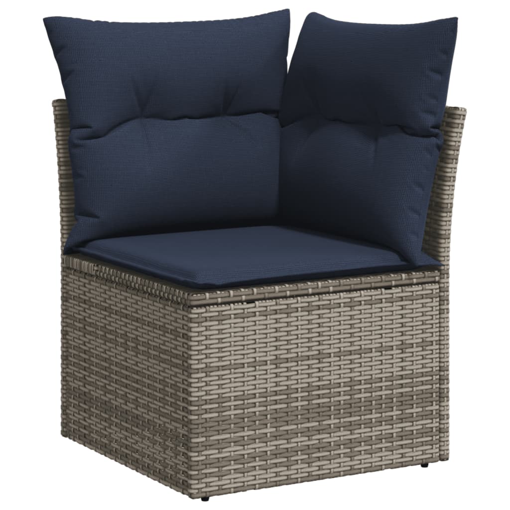 Set Divani da Giardino 13 pz con Cuscini Grigio in Polyrattan - homemem39