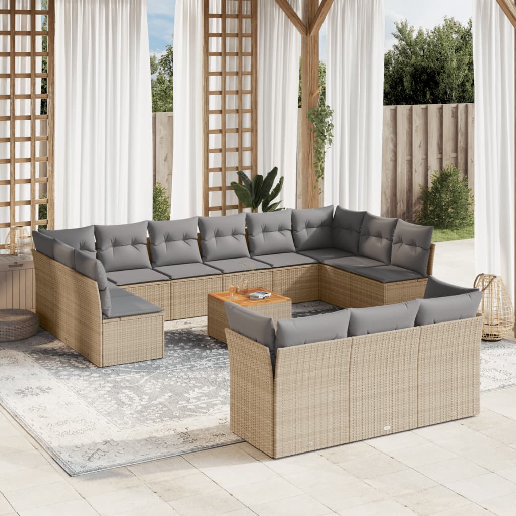 Patio Sofa Set 13-Posti Misto Beige e Grigio Chiaro | homemem39