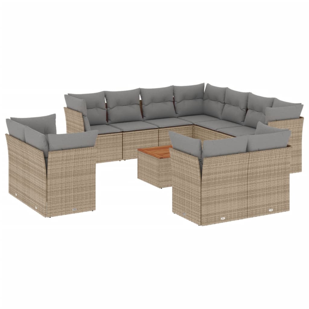 Patio Sofa Set 11-Posti Misto Beige e Grigio Chiaro | homemem39