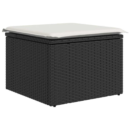 Set Divani da Giardino 10pz con Cuscini in Polyrattan Nero - homemem39