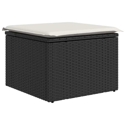 Set Divani da Giardino 11 pz con Cuscini in Polyrattan Nero | homemem39
