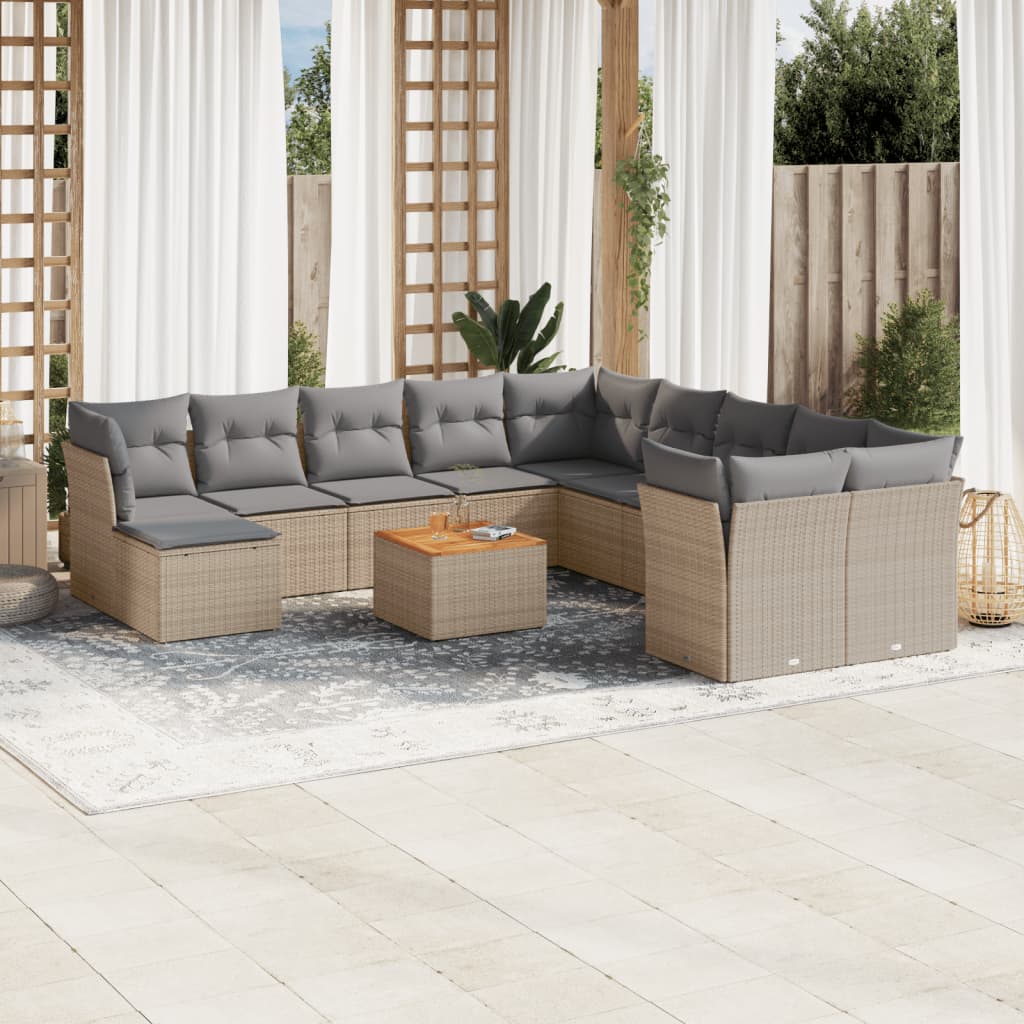 Patio Sofa Set 11-Posti Misto Beige e Grigio Chiaro | homemem39
