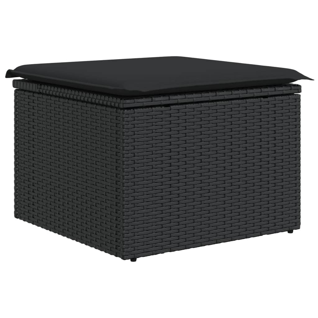 Set Divani da Giardino 13pz con Cuscini Nero in Polyrattan | homemem39