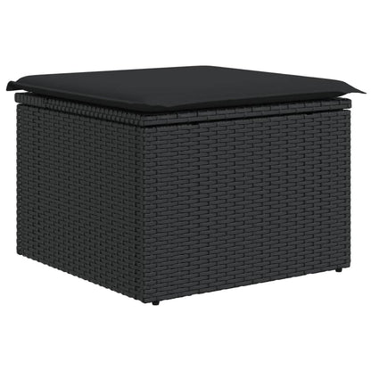 Set Divani da Giardino 13pz con Cuscini Nero in Polyrattan | homemem39