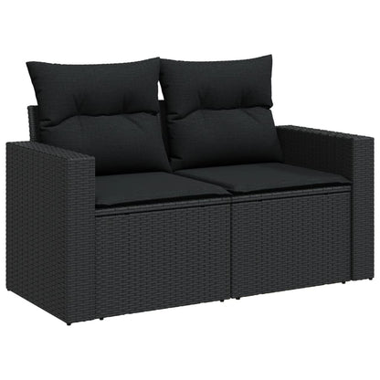 Set Divani da Giardino con Cuscini 8 pz Nero in Polyrattan - homemem39
