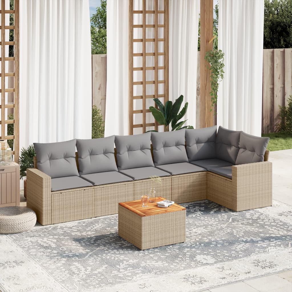 Patio Sofa Set 7-Posti Mix beige e grigio | homemem39