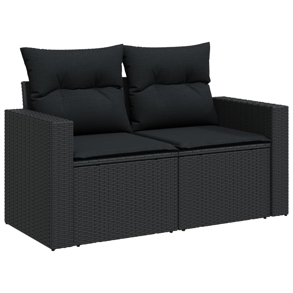 Set Divani da Giardino con Cuscini 7pz Nero Polyrattan - homemem39