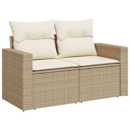 Set Divani da Giardino 11 pz con Cuscini Beige in Polyrattan | homemem39