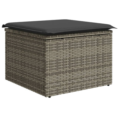 Set Divani da Giardino 11 pz con Cuscini in Polyrattan Grigio | homemem39