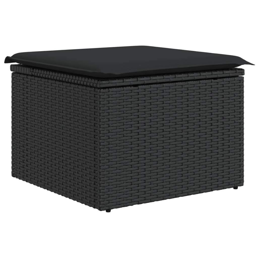 Set Divani da Giardino 10pz con Cuscini in Polyrattan Nero | homemem39