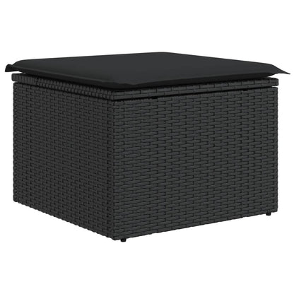 Set Divani da Giardino 10pz con Cuscini in Polyrattan Nero | homemem39