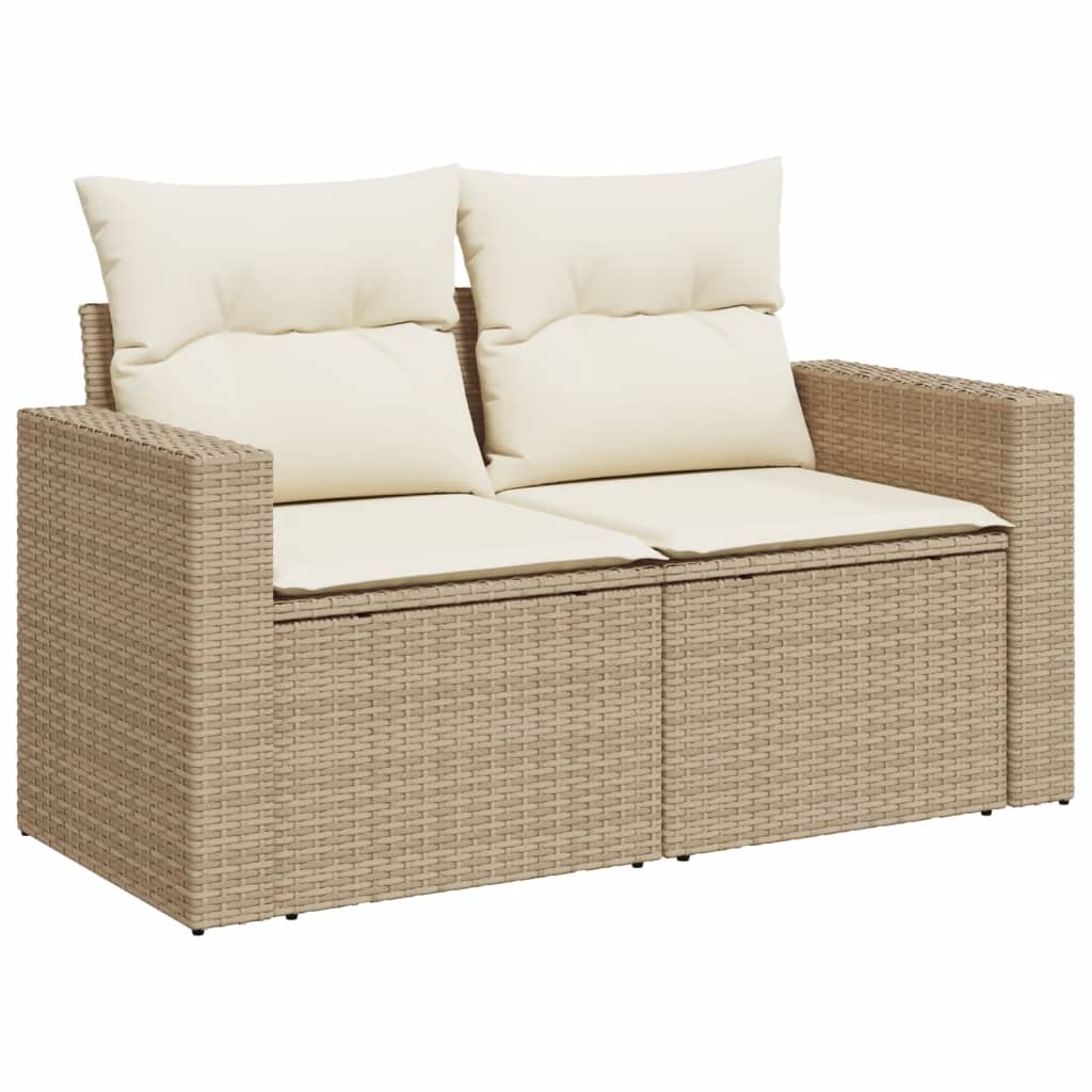 Set Divano da Giardino 10 pz con Cuscini Beige in Polyrattan | homemem39