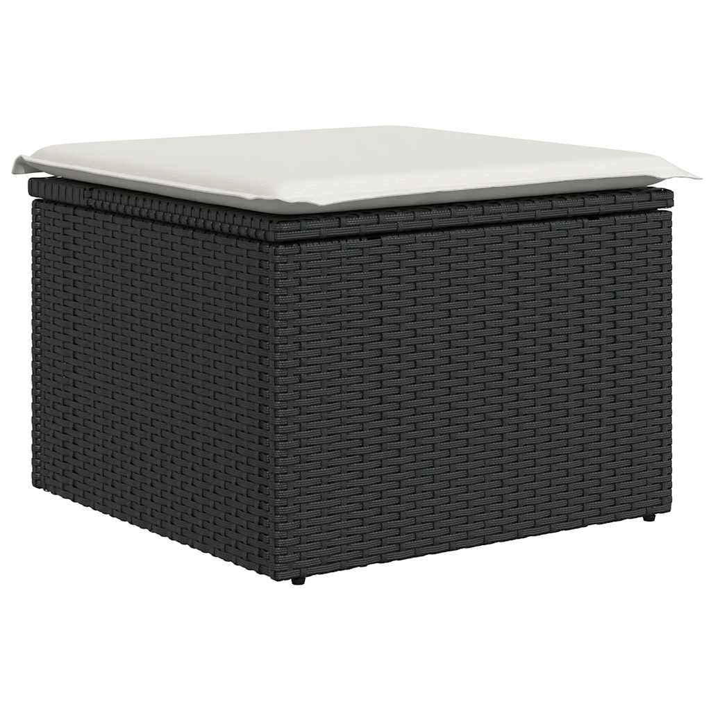 Set Divani da Giardino 11 pz con Cuscini in Polyrattan Nero | homemem39
