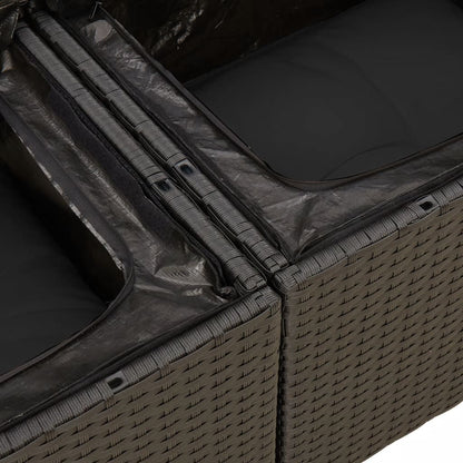 Set Divani da Giardino 14pz con Cuscini in Polyrattan Nero - homemem39