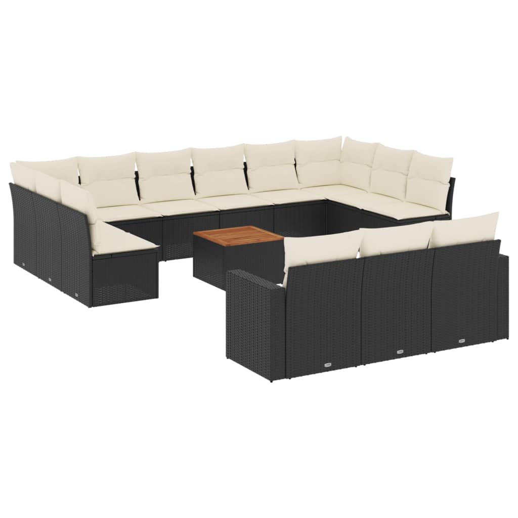 Set Divani da Giardino 14pz con Cuscini in Polyrattan