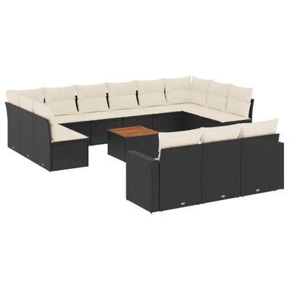 Set Divani da Giardino 14pz con Cuscini in Polyrattan