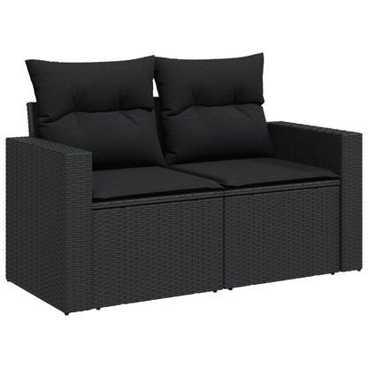 Set Divani da Giardino 13pz con Cuscini Nero in Polyrattan | homemem39