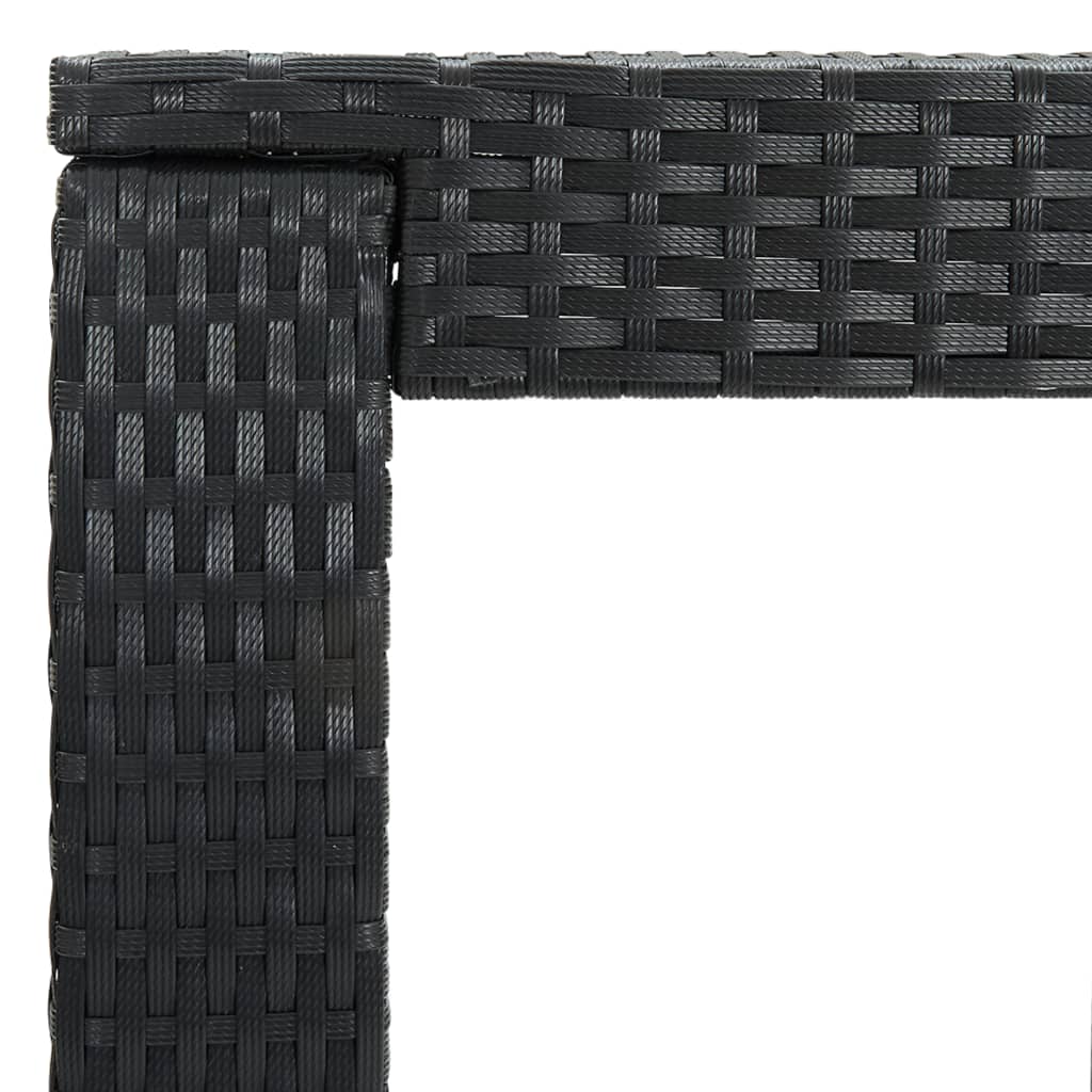 Set Bar da Giardino 3 pz con Cuscini in Polyrattan Nero | homemem39