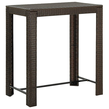 Set Bar da Giardino 5 pz con Cuscini in Polyrattan Marrone | homemem39