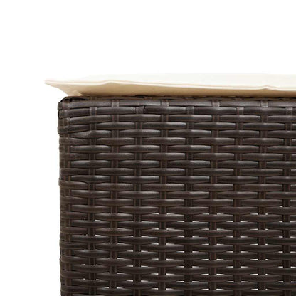 Set Bar da Giardino 5 pz con Cuscini in Polyrattan Marrone | homemem39
