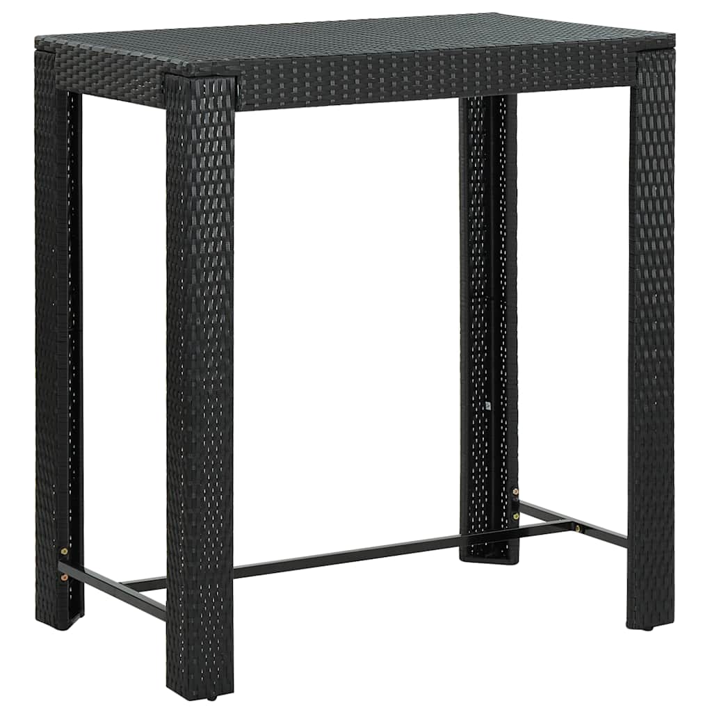 Set Bar da Giardino 5 pz con Cuscini in Polyrattan Nero | homemem39
