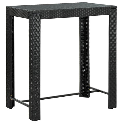 Set Bar da Giardino 5 pz con Cuscini in Polyrattan Nero | homemem39