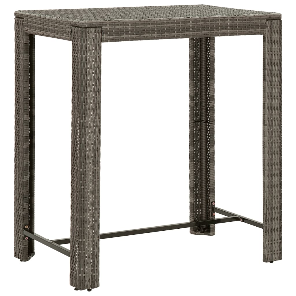Set Bar da Giardino 5 pz con Cuscini in Polyrattan Grigio | homemem39