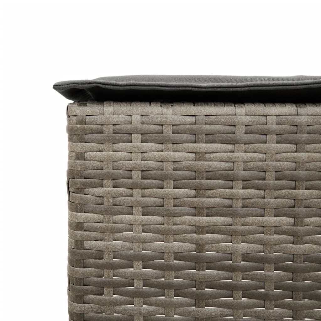 Set Bar da Giardino 5 pz con Cuscini in Polyrattan Grigio | homemem39