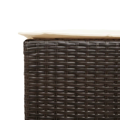 Set Bar da Giardino 3 pz con Cuscini in Polyrattan Marrone | homemem39